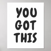 この得可愛い引用文感動的白黒 ポスター (正面)