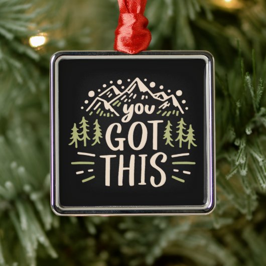 この得引用文の山林の風景 メタルオーナメント (ツリー)