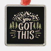 この得引用文の山林の風景 メタルオーナメント (正面)