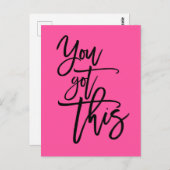 この得引用文はやる気を起こさせるピンク色 ポストカード (正面/裏面)