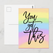 この得引用文やる気を起こさせるレインボカラー ポストカード (正面/裏面)