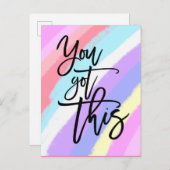 この得引用文やる気を起こさせるレインボーパターン ポストカード (正面/裏面)