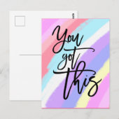 この得引用文やる気を起こさせるレインボーパターン ポストカード (正面/裏面)