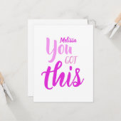 この得引用文ピンクネームパーソナライズされたフラット カード (正面/裏面インサイチュ)