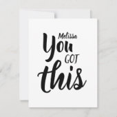 この得引用文ブラックネームパーソナライズされたフラット カード (正面)