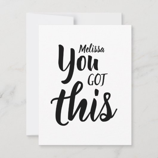 この得引用文ブラックネームパーソナライズされたフラット カード (正面)