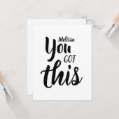 この得引用文ブラックネームパーソナライズされたフラット カード (正面/裏面インサイチュ)