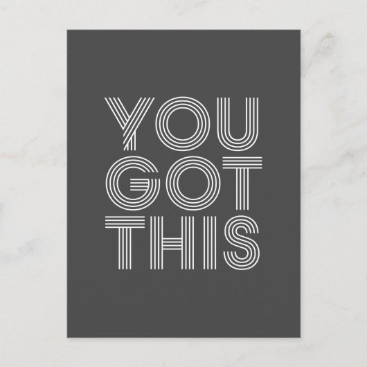 この得引用文感動的レトロ白黒 ポストカード (正面)