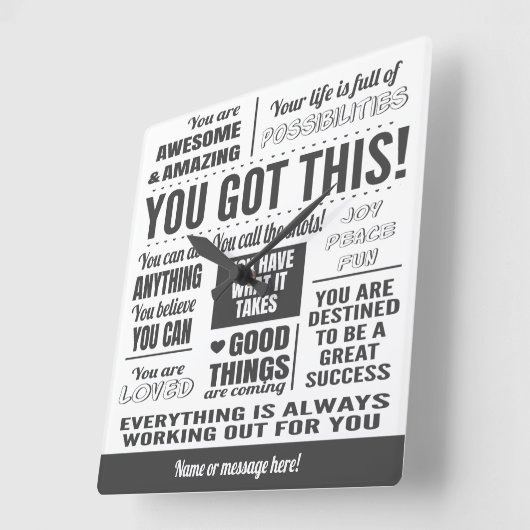 この得引用文 スクエア壁時計 (傾斜)