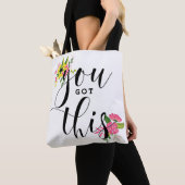 この得書道モダン引用文フローラ トートバッグ (クローズアップ)