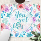 この得水彩フローラやる気を起こさせる引用文 マウスパッド