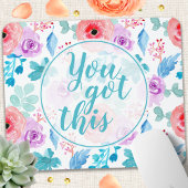 この得水彩フローラやる気を起こさせる引用文 マウスパッド