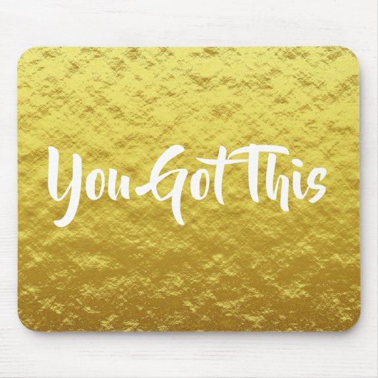 この得白感動的引用文の金ゴールド マウスパッド (正面)