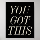 この得白黒のやる気を起こさせる引用文 ポスター (正面)