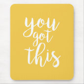 この得黄色いモチベーション引用文 マウスパッド (正面)