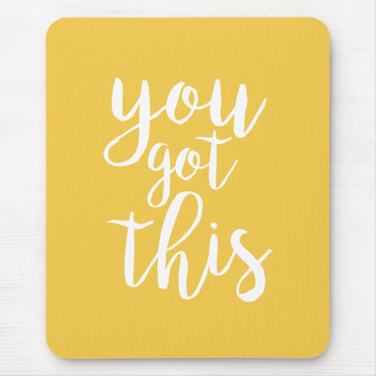 この得黄色いモチベーション引用文 マウスパッド (正面)