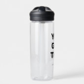 この得黒シンプル色 |名前澄ん ウォーターボトル (正面)