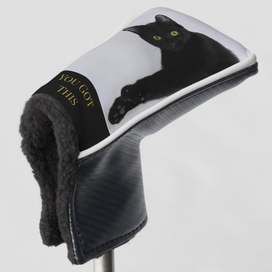 この得黒猫の写真 ゴルフヘッドカバー (3/4 正面)