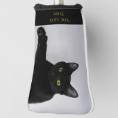 この得黒猫の写真 ゴルフヘッドカバー (回転90)