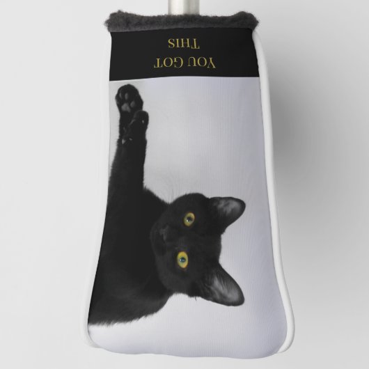 この得黒猫の写真 ゴルフヘッドカバー (回転90)