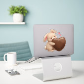 この復活祭を愛してるバニーがいる！ シール (デスク上のノートパソコン)