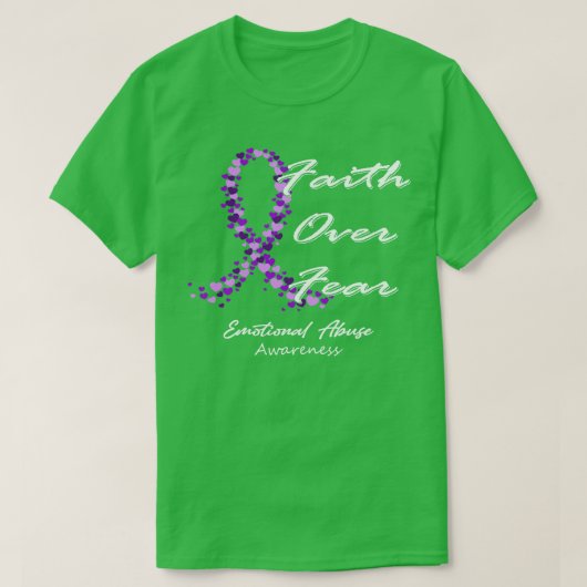 この恐怖に対する認識度的虐待の信仰 Tシャツ (デザイン正面)