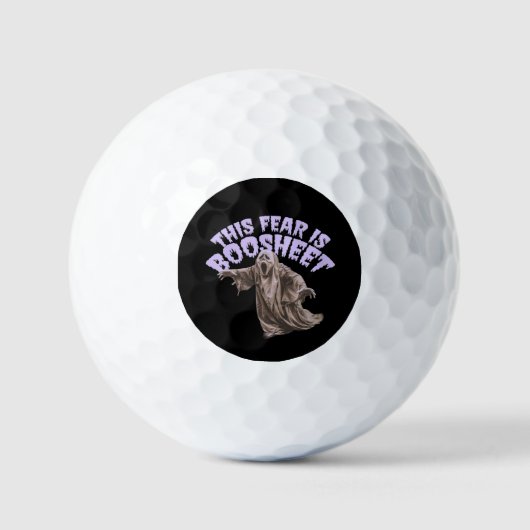 この恐怖はブーシート – 面白いハロウィーン幽霊 ゴルフボール (正面)