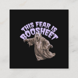 この恐怖はブーシート – 面白いハロウィーン幽霊 スクエア名刺