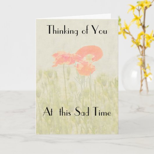 この悲しい時間の挨拶状のあなたの考えること カード (黄色い花)