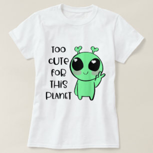 この惑星には可愛すぎるエイリアンデザイン Tシャツ