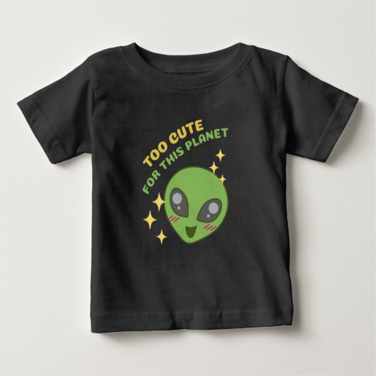 この惑星のための可愛すぎるエイリアンバレンタイン ベビーTシャツ (正面)