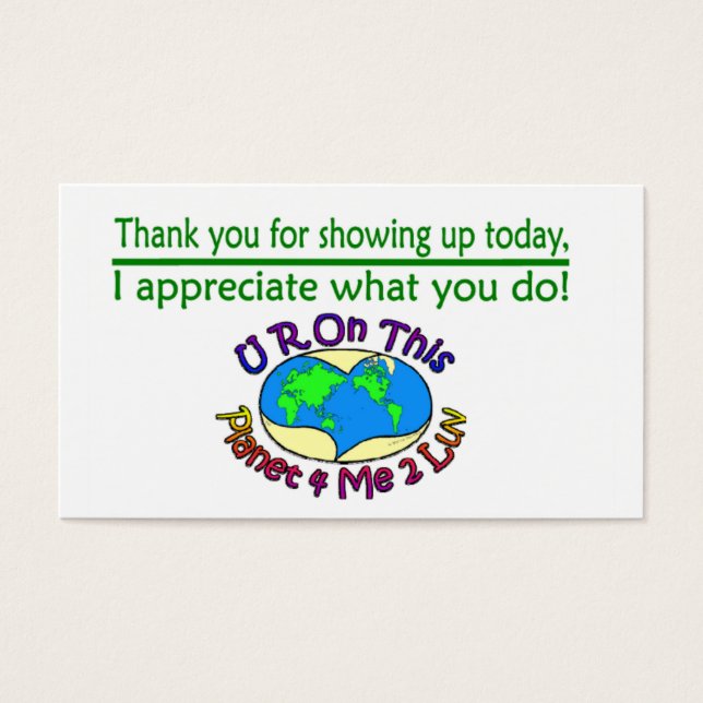 この惑星を変える感謝カード (正面)