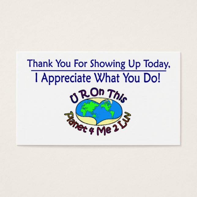 この惑星を変える感謝カード (正面)