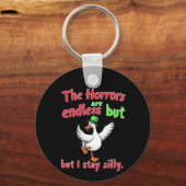 この惨状は際限が無いが僕はA間抜けにとどまるおもしろい キーホルダー (正面)