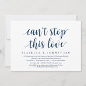 この愛は止められない、結婚式の隠し子ディナー招待 招待状 (正面)