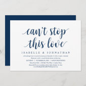 この愛を止められない、結婚式の駆け落ちディナーの招待状 招待状 (正面/裏面)
