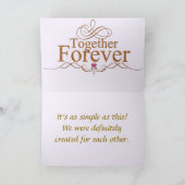 この愛シンプル/バレンタイン/アニバーサリーカードとしての サンキューカード (内部)