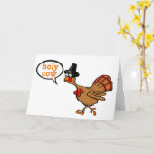 **この感謝祭に食べはトルコが豚肉を**る カード (黄色い花)