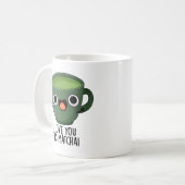 この抹茶が好きなのと同じくらいあなたが好き Funny Drink Puns  コーヒーマグカップ (正面左)
