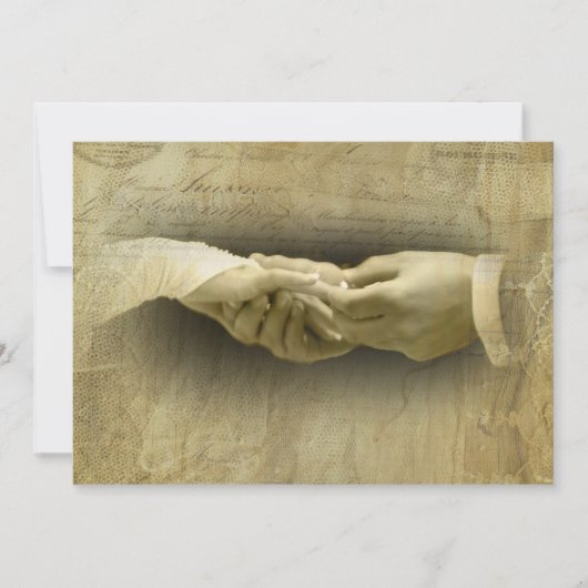 この指輪で、ロマンティックなヴィンテージ結婚式の愛 招待状 (正面)