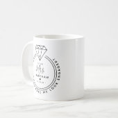 この指輪をはめると婚約して見える？モダンなデザイン コーヒーマグカップ (正面左)