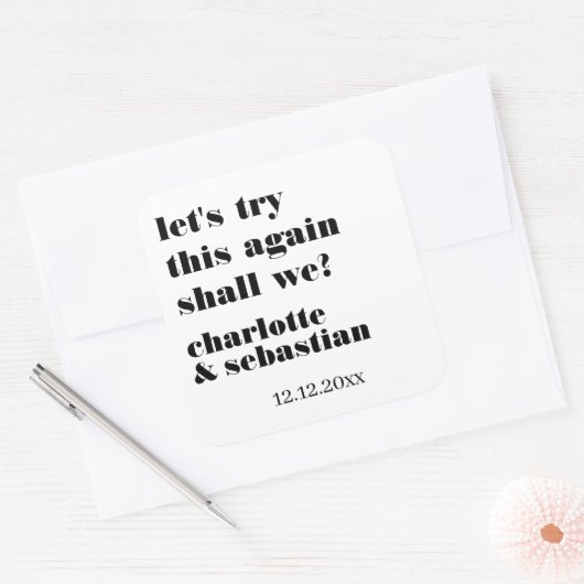 この操作を再試行して日付を保存する スクエアシール (封筒)