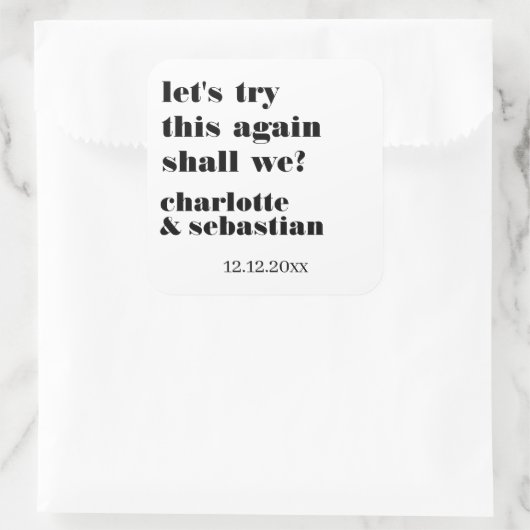 この操作を再試行して日付を保存する スクエアシール (バッグ)