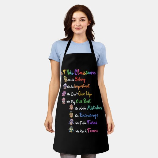 この教室では、我々は全て本当にフクロウの先生に属する エプロン (着用した状態)