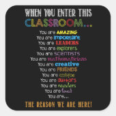 この教室に入る新学期 スクエアシール (正面)