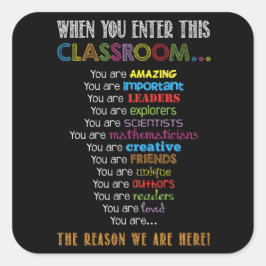 この教室に入る新学期 スクエアシール