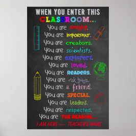 この教室のルールに入力するとき先生ギフト ポスター