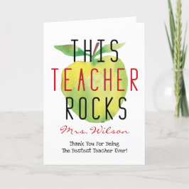 この教師は最高! 水彩りアップル サンキューカード