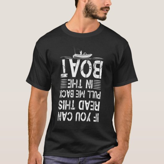 この文字が見えるならボートの中に引き戻して サカナ Tシャツ (正面)