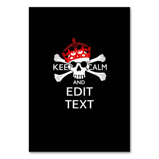 この文字をパーソナ保ライズするCalm Crossbonesスカル テーブルナンバー (正面)